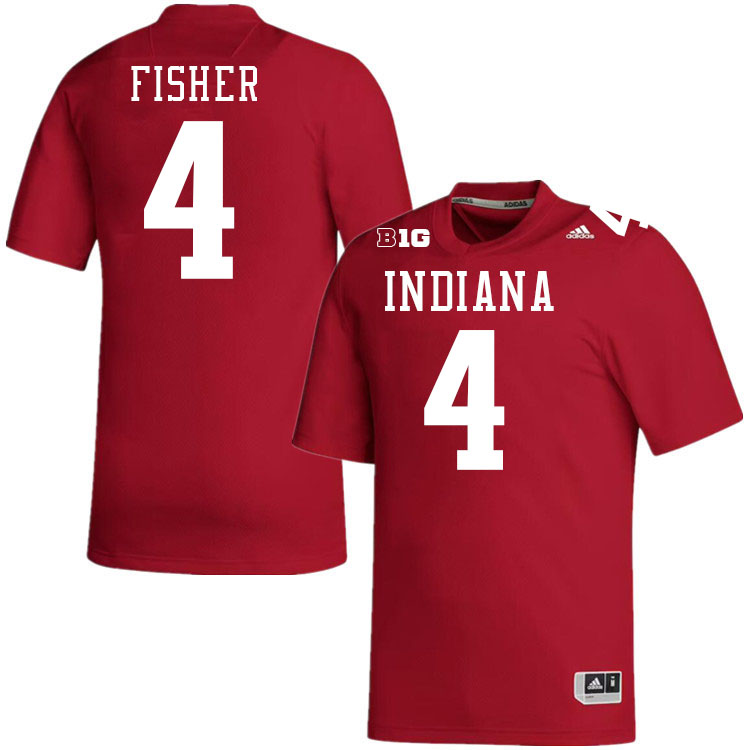 #4 Aiden Fisher Indiana Hoosiers Football Jeresys College Apparels,Uniforms Stitched-Crimson